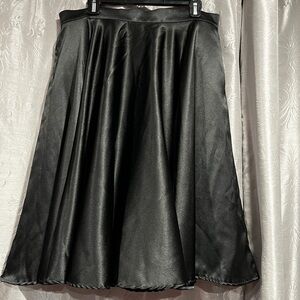 Vixen by Micheline Pitt Black Satin Circle Skirt